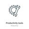 Productivity tools outline vector icon. Thin line black productivity tools icon, flat vector simple element illustration from