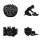 Products, archeology and or web icon in black style. education, technology icons in set collection.