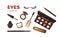 Products for eyes makeup, some types cosmetics