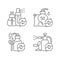 Products refill option linear icons set