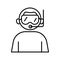 profession diver worker avatar line style icon