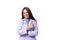 Profession healthcare people and medicine concept. Beautiful portrait friendly asian female doctor or nurse smiling with