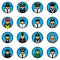 Profession icons vector set. Avatar. Character symbol. Flat style. For web and mobile