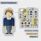 Profession of people. Flat infographic. Weatherman