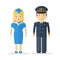 Profession pilot and stewardess