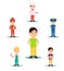 Profession to choose characters. A policeman , chef, fireman , football . Vector