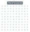 Profession vector line icons set. Job, Career, Vocation, Profession, Employment, Business, Trade illustration outline