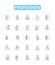 Profession vector line icons set. Job, Career, Vocation, Profession, Employment, Business, Trade illustration outline