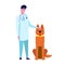 Profession veterinarian doctor character and animal.