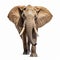 Professional 8k Uhd Photo Of African Elephant In Motion On White Background