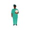 Professional African American Doctor Character with Stethoscope, Female Worker of Medical Clinic or Hospital in Uniform