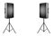 Professional audio speakers PA on the tripods on white