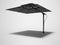 Professional beach umbrella for cafe right side view 3D render on gray background with shadow