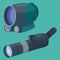 Professional binoculars glass look-see spyglass optics device camera digital focus optical equipment vector illustration