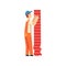 Professional Builder Glueing Wallpapers, Male Construction Worker Character in Orange Overalls and Blue Cap with