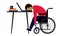 Professional burnout. The disabled person in the workplace is tired. A character in a wheelchair at work.