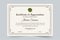 Professional certificate design with creative border decoration and vintage colors. Academic and educational credential frame