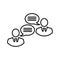 Professional Chat icon. Line, outline design