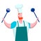 Professional Chef, Cook Flat Vector illustration