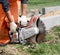 Professional circular saw for work on concrete