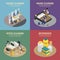 Professional Cleaning Isometric Compositions