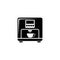 Professional Coffee Machine, Latte Maker. Flat Vector Icon illustration. Simple black symbol on white background. Professional