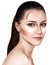 Professional contouring face make-up sample.