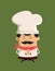 Professional Cute Chef - Devil person Standing with Fake Smile