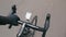 Professional cyclist pedaling on road bike, close up top view. Road bicycle handlebar. Male hand is holding bike handlebar. Top vi
