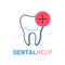 Professional dental help logo with tooth