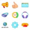 Professional designer icons set, cartoon style