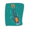 Professional Diver in Wetsuit, Mask, Flippers and Breathing Equipment Swimming Underwater, Extreme Water Sport Cartoon