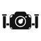 Professional diving camera icon simple vector. Tropical vacation