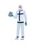 Professional doctor wearing biosafety suit character