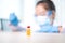 Professional doctors perform testing and analyzing samples of vaccines for immunization prevention and treatment from viral