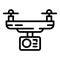 Professional drone camera icon, outline style