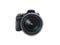 Professional Dslr digital photo camera with huge wide angle lens isolated on white