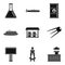 Professional engineer icons set, simple style