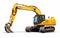 Professional Excavator on White Background