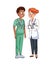 Professional female doctor and surgeon characters