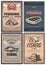 Professional fishing store and camp retro posters