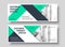 Professional geometric turquoise business wide banners set