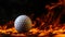 Professional Golf ball Sports Equipment Horizontal Illustration.