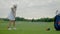 Professional Golfer is Focused On Hitting Ball.