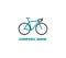 Professional gravel bike ride logotype. Turquoise bicycle logo on white background. Active recreation, cycling tourism