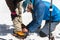 A professional guide helps you set up and dress alpinist crampons