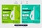 Professional gym training social media post vector with green and aqua colors. Gym business advertising web banner design for