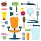 Professional hairdresser tools vector set.