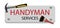 Professional handyman services logo. Hammer and brush.