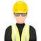 Professional Heavy Industry Engineer. Worker Wearing Safety Uniform. Construction worker icon. Vector illustration